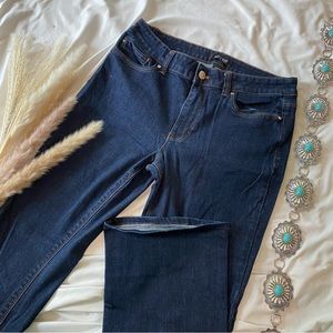 White House Black Market Skinny Flare Dark Jeans, Size 8 Short, Flared Mom Jeans